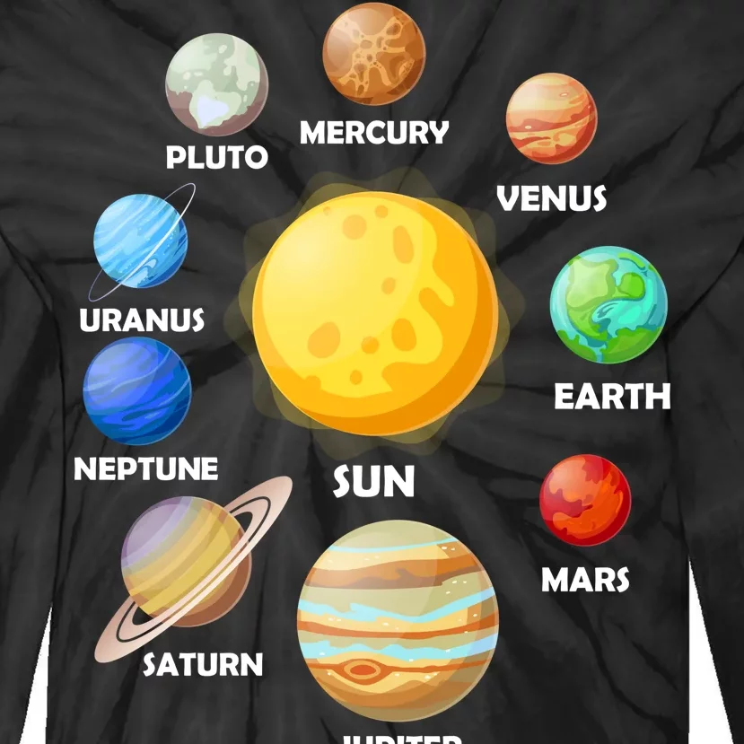 Solar System Planets Tie-Dye Long Sleeve Shirt