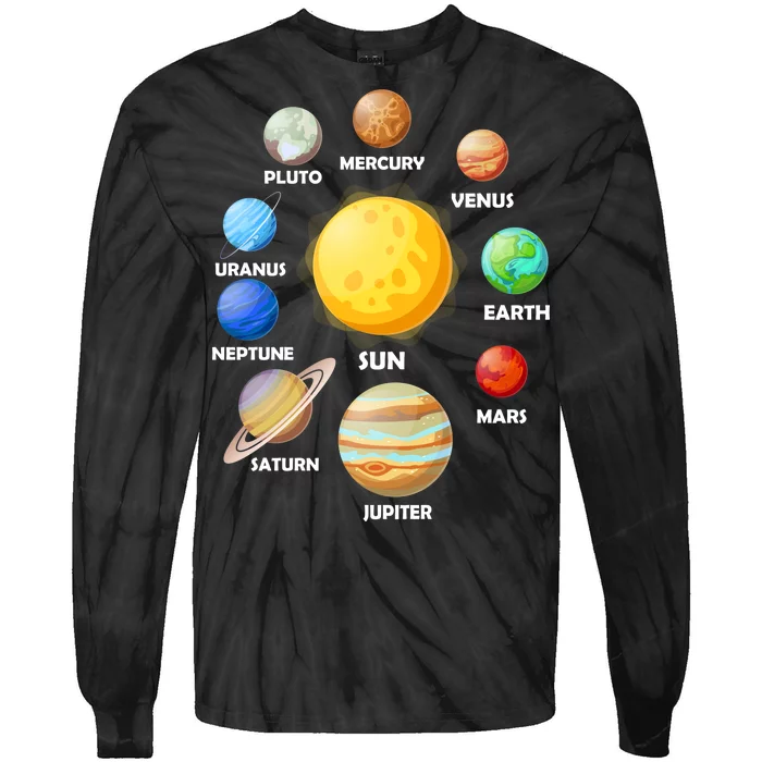 Solar System Planets Tie-Dye Long Sleeve Shirt