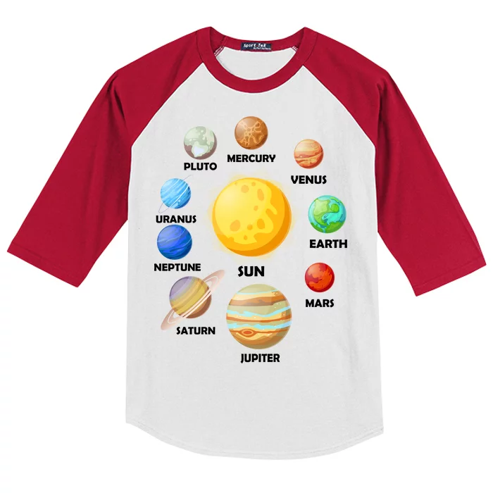 Solar System Planets Kids Colorblock Raglan Jersey