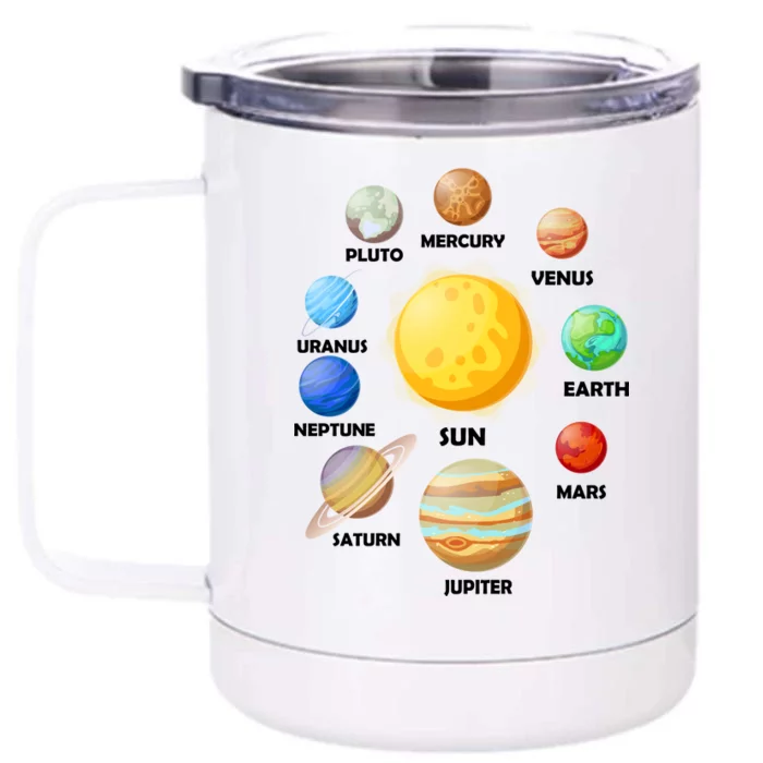 Solar System Planets Front & Back 12oz Stainless Steel Tumbler Cup