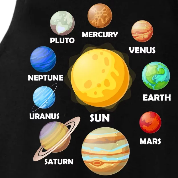 Solar System Planets Sun Mars Ladies Tri-Blend Wicking Tank