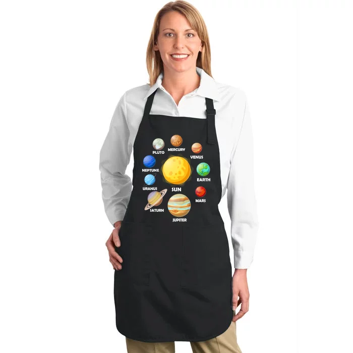 Solar System Planets Sun Mars Full-Length Apron With Pocket