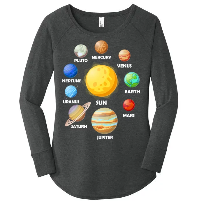 Solar System Planets Sun Mars Women's Perfect Tri Tunic Long Sleeve Shirt