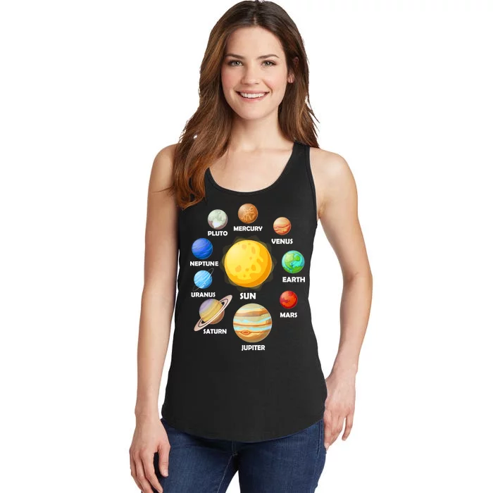 Solar System Planets Sun Mars Ladies Essential Tank