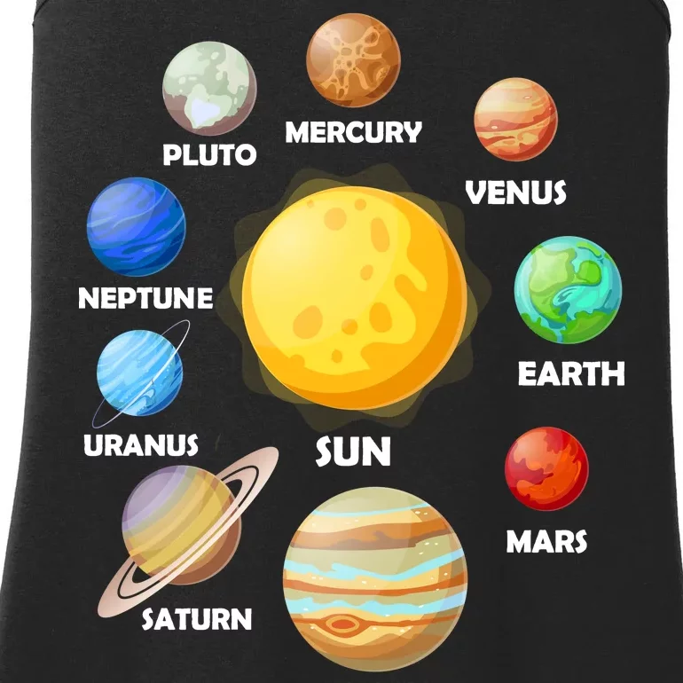 Solar System Planets Sun Mars Ladies Essential Tank