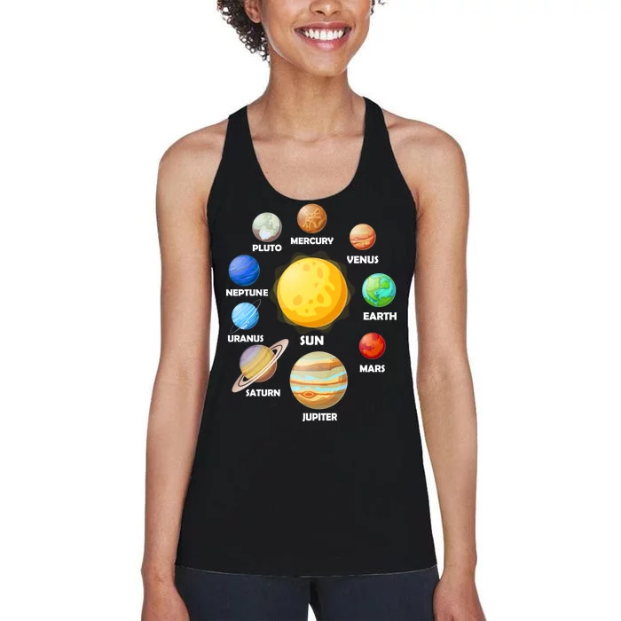 Solar System Planets Sun Mars Women's Racerback Tank