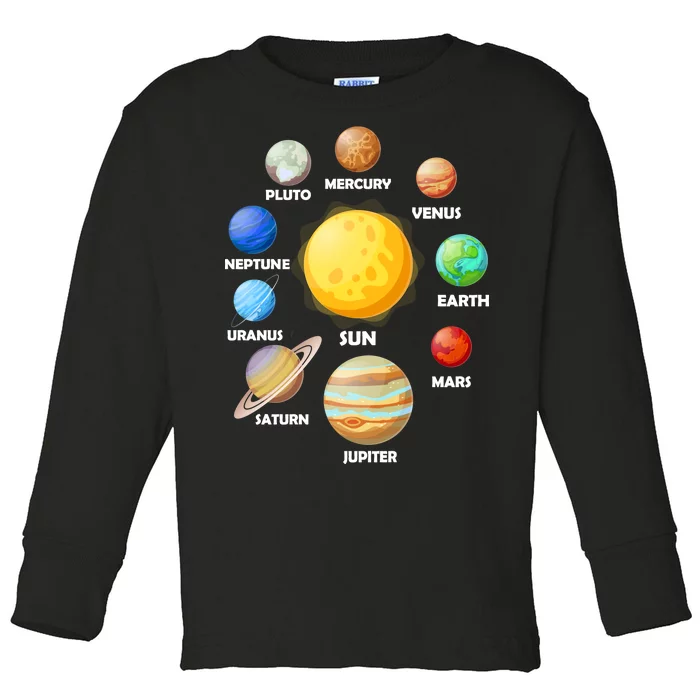 Solar System Planets Sun Mars Toddler Long Sleeve Shirt