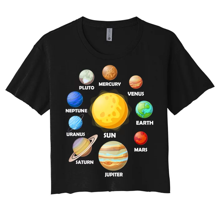 Solar System Planets Sun Mars Women's Crop Top Tee