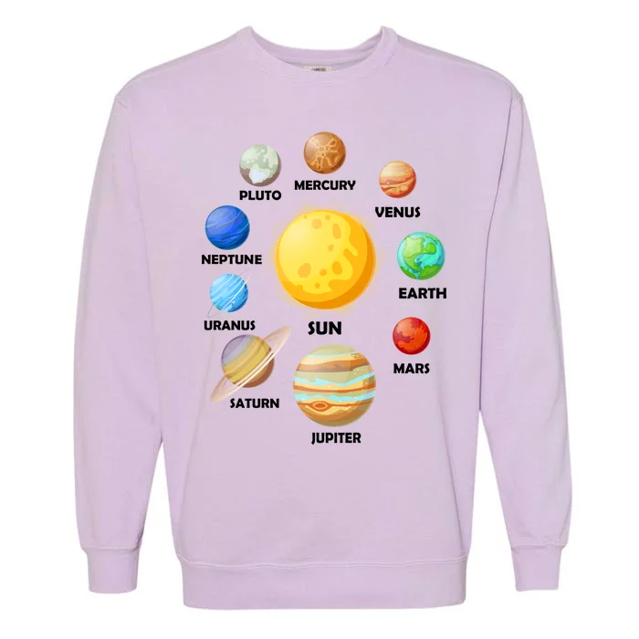 Solar System Planets Sun Mars Garment-Dyed Sweatshirt