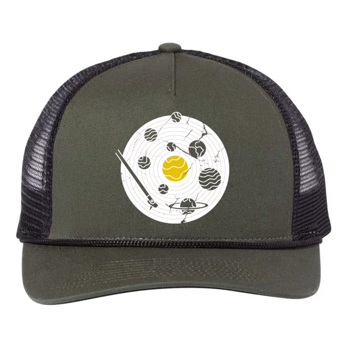 Solar System Vinyl Record Retro Rope Trucker Hat Cap