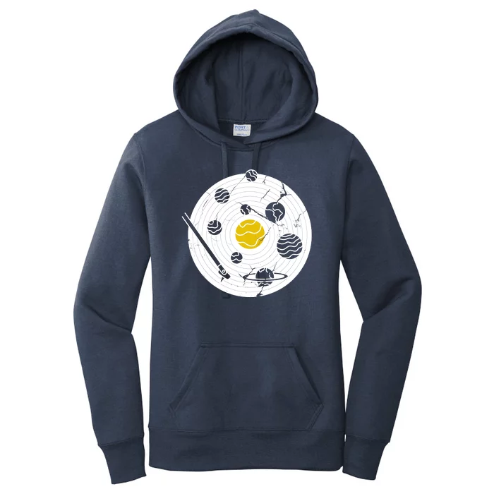 Solar System Vinyl Record Women's Pullover Hoodie