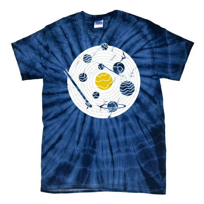 Solar System Vinyl Record Tie-Dye T-Shirt