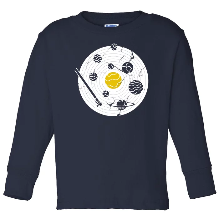 Solar System Vinyl Record Toddler Long Sleeve Shirt