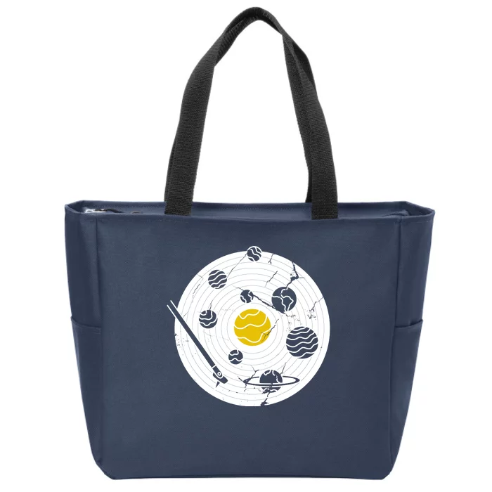 Solar System Vinyl Record Zip Tote Bag