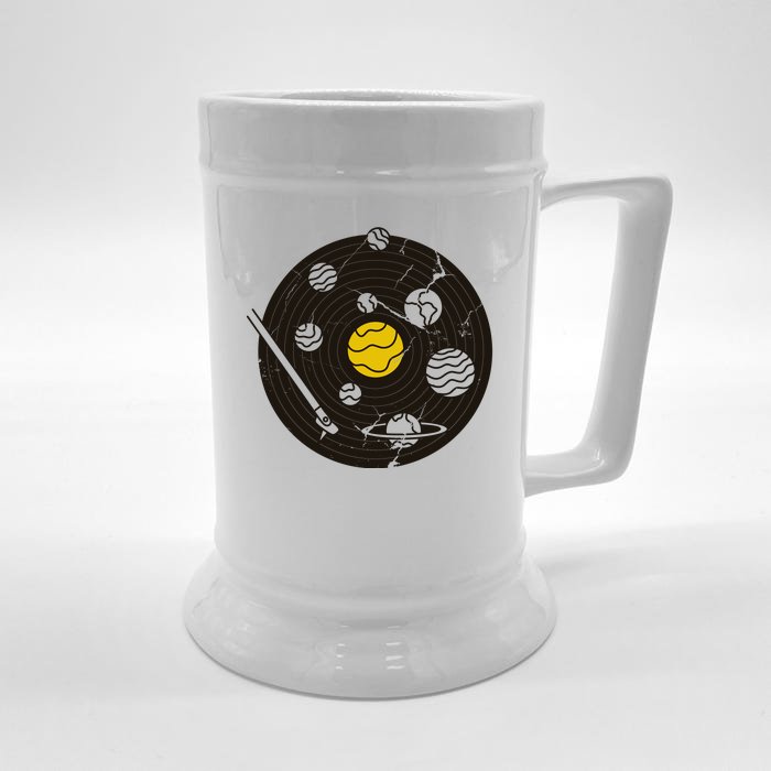 Solar System Vinyl Record Front & Back Beer Stein