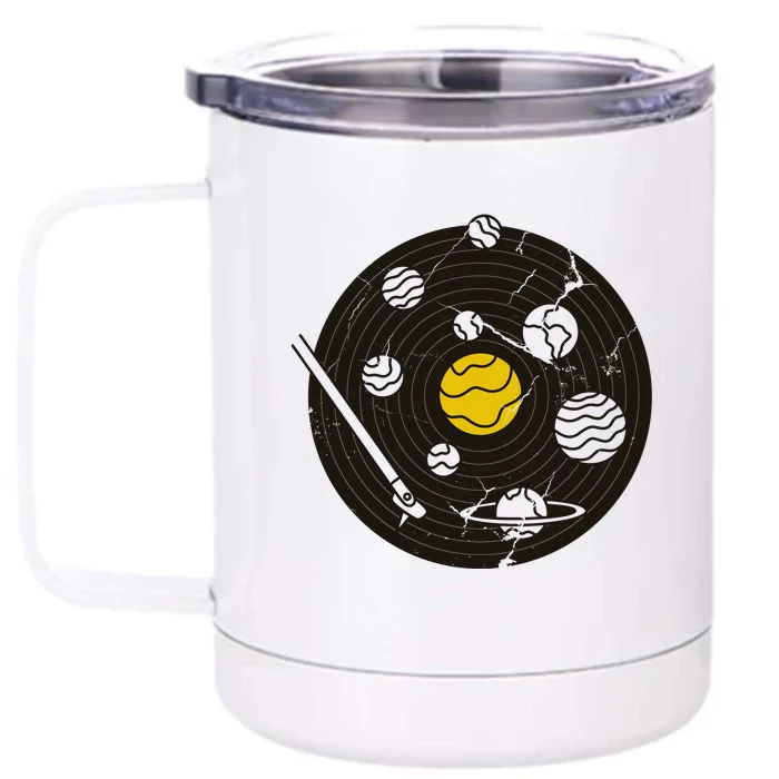 Solar System Vinyl Record Front & Back 12oz Stainless Steel Tumbler Cup