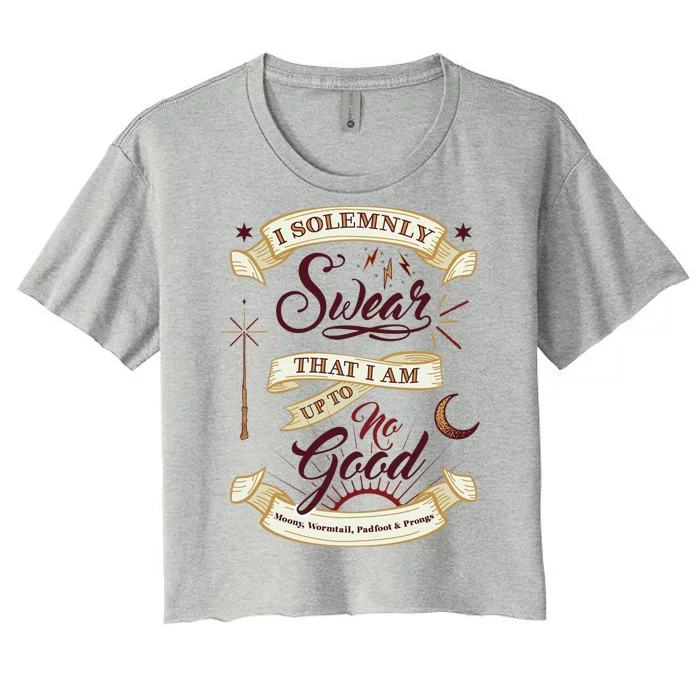 Solemnly Swear Up To No Good Marauders Map Women's Crop Top Tee