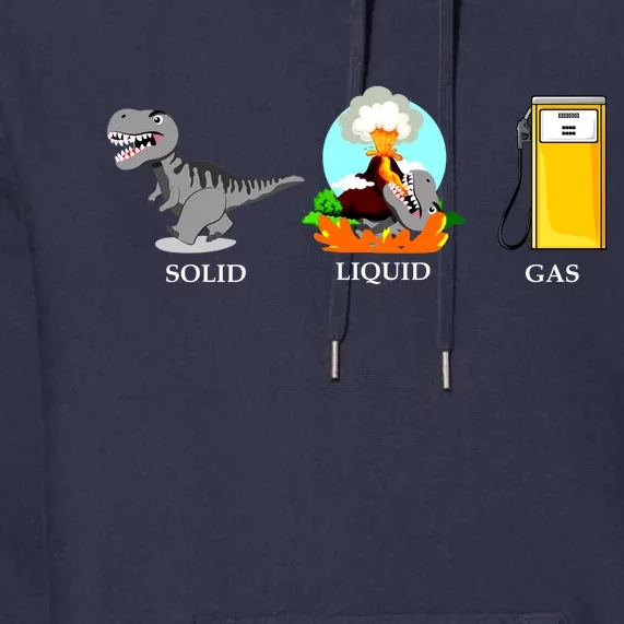 Solid Liquid Gas Dinosaur Premium Hoodie