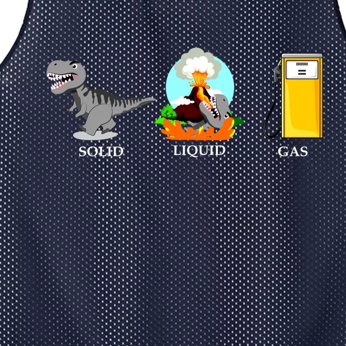 Solid Liquid Gas Dinosaur Mesh Reversible Basketball Jersey Tank