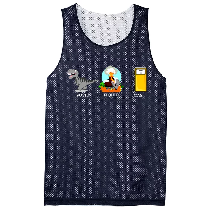 Solid Liquid Gas Dinosaur Mesh Reversible Basketball Jersey Tank