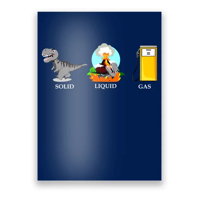 Solid Liquid Gas Dinosaur Poster