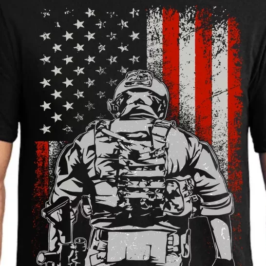 Solider US Flag Support The Troops Pajama Set