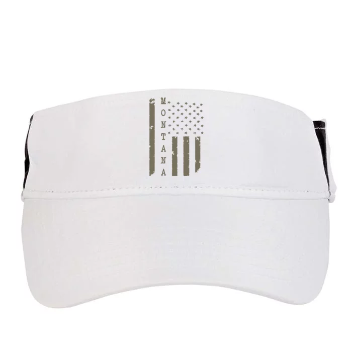 State Of Montana Vintage American Flag Adult Drive Performance Visor