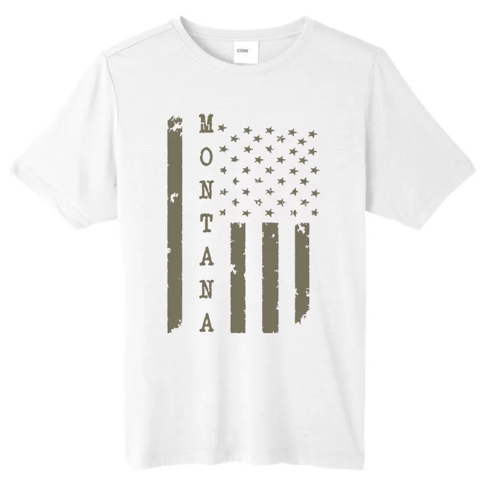 State Of Montana Vintage American Flag ChromaSoft Performance T-Shirt