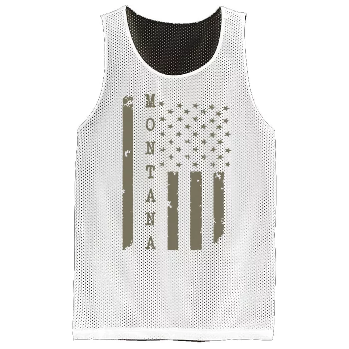 State Of Montana Vintage American Flag Mesh Reversible Basketball Jersey Tank