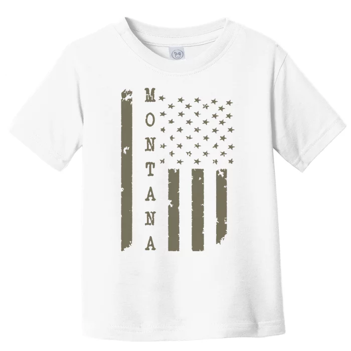 State Of Montana Vintage American Flag Toddler T-Shirt