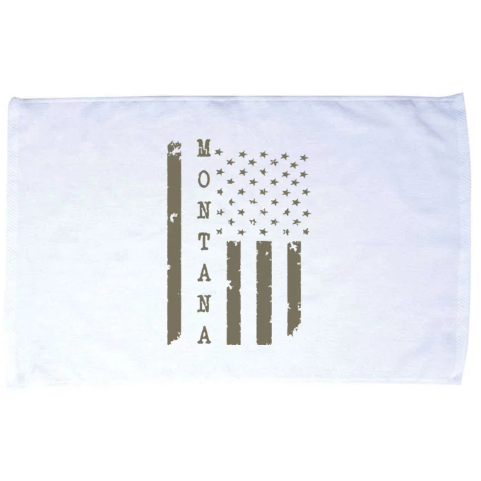 State Of Montana Vintage American Flag Microfiber Hand Towel