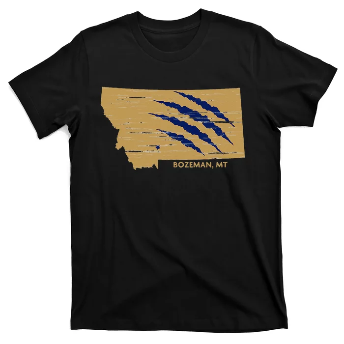 State Of Montana Wild Animal Bobcat Bear Big Cat Scratch T-Shirt