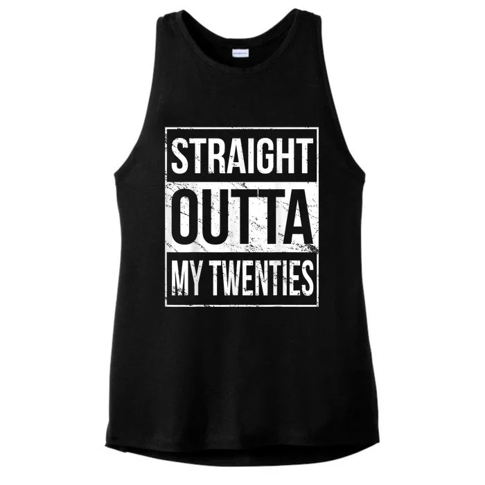 Straight Outta My Twenties  Funny 20th Birthday Gift Ladies Tri-Blend Wicking Tank