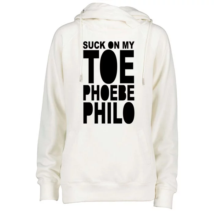 Suck On My Om Toe Phoebe Philo Womens Funnel Neck Pullover Hood