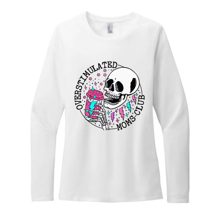 Saying Overstimulated Moms Club Groovy Womens CVC Long Sleeve Shirt