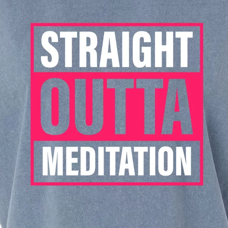 Straight Outta Meditation Yoga Practice Namaste Gift Garment-Dyed Women's Muscle Tee