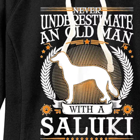 Saluki Old Man Persian Greyhound Saluki Women's Fleece Hoodie