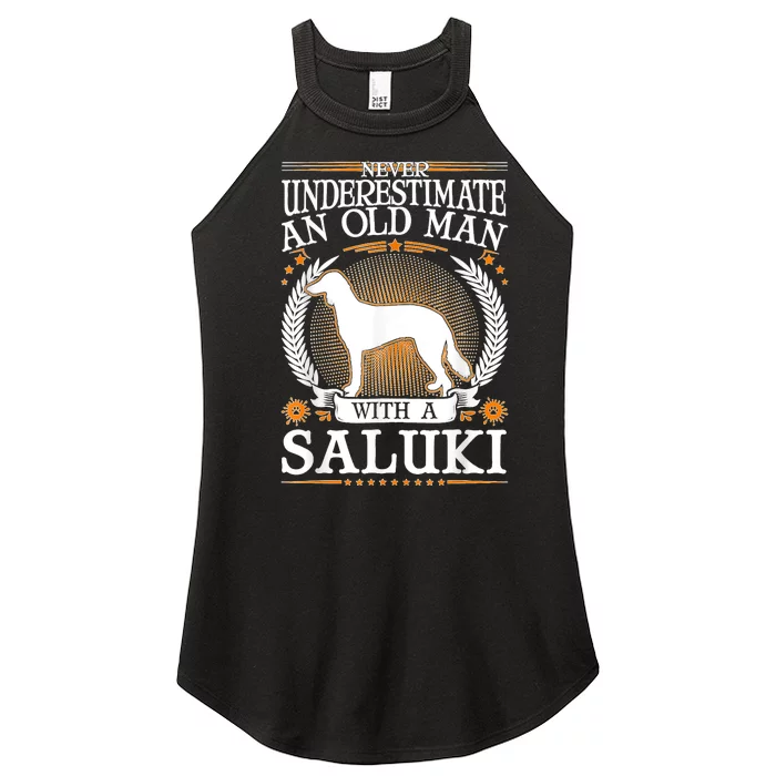 Saluki Old Man Persian Greyhound Saluki Women’s Perfect Tri Rocker Tank