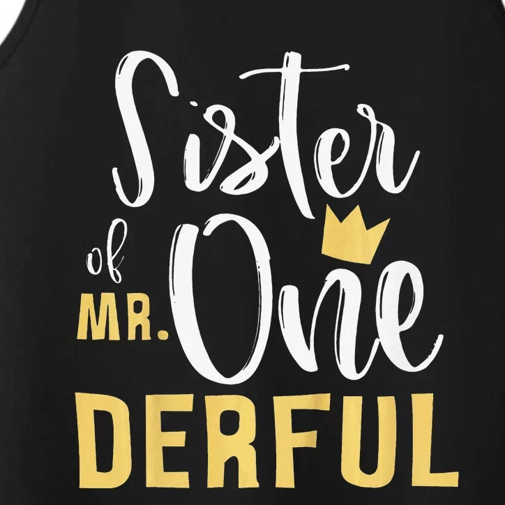 Sister of Mr Onederful 1st Birthday 1 OneDerful Matching Performance Tank