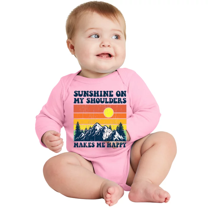 Sunshine On My Shoulders Makes Me Feel Happy Country Music Baby Long Sleeve Bodysuit