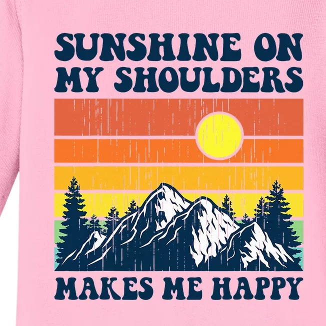 Sunshine On My Shoulders Makes Me Feel Happy Country Music Baby Long Sleeve Bodysuit