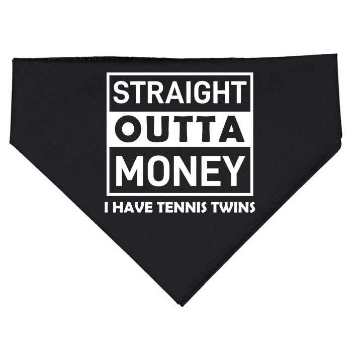 Straight Outta Money I Have Tennis Twins USA-Made Doggie Bandana