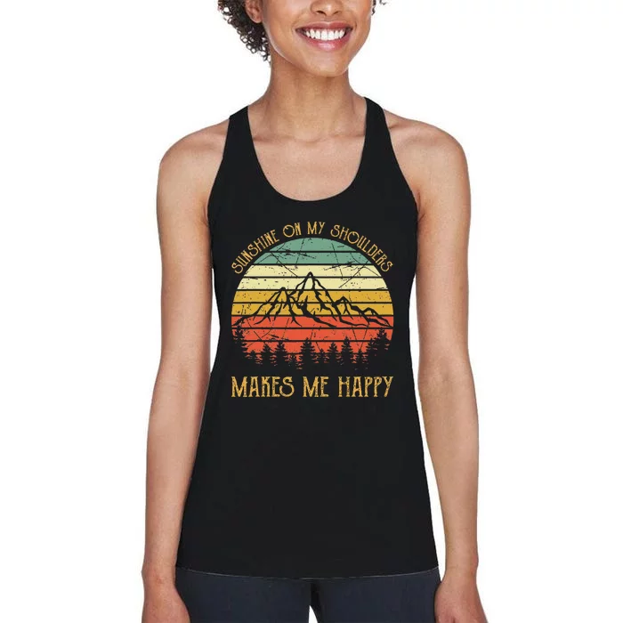 Sunshine On My Shoulders Country Music Southern Western Women's Racerback Tank