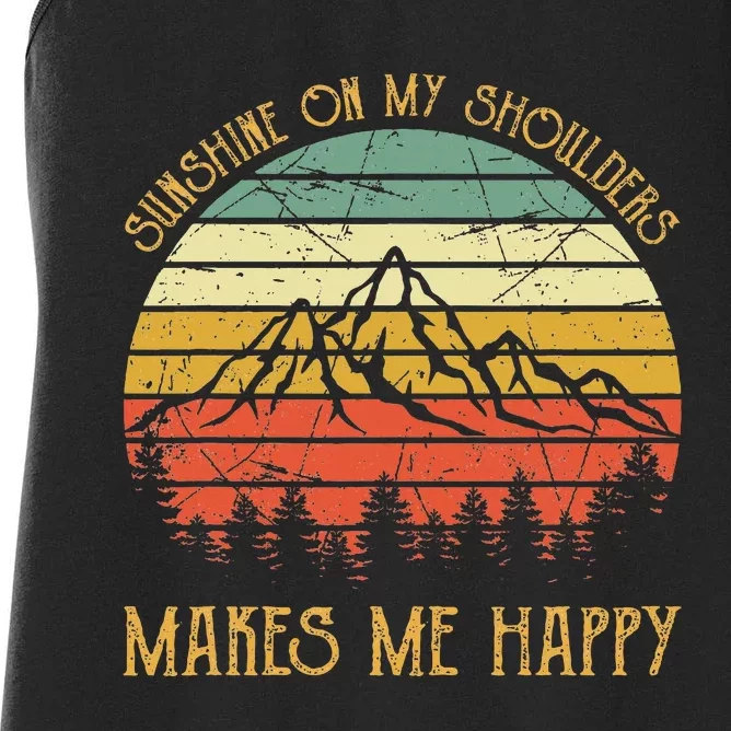 Sunshine On My Shoulders Country Music Southern Western Women's Racerback Tank