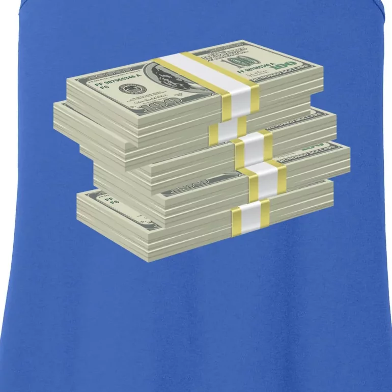 Stack Of Money Dollar Bills Design Great Gift Ladies Essential Tank