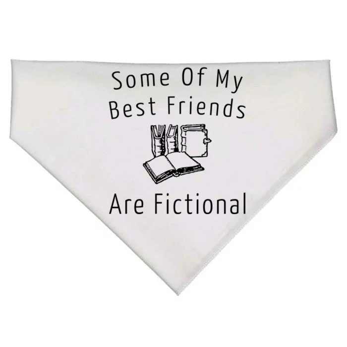 Some Of My Best Friends Are Fictional Book Nerd Cute Gift USA-Made Doggie Bandana