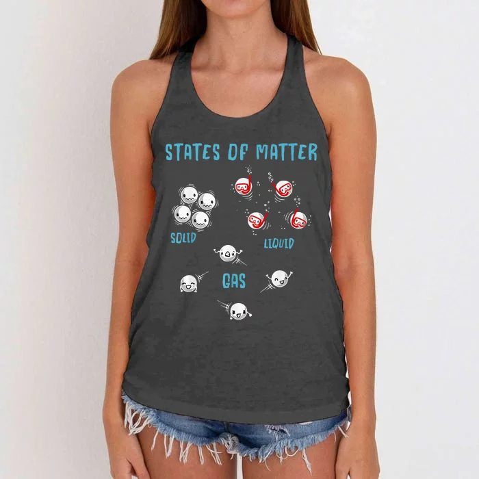 States Of Matter Solid Liquid Gas Women's Knotted Racerback Tank