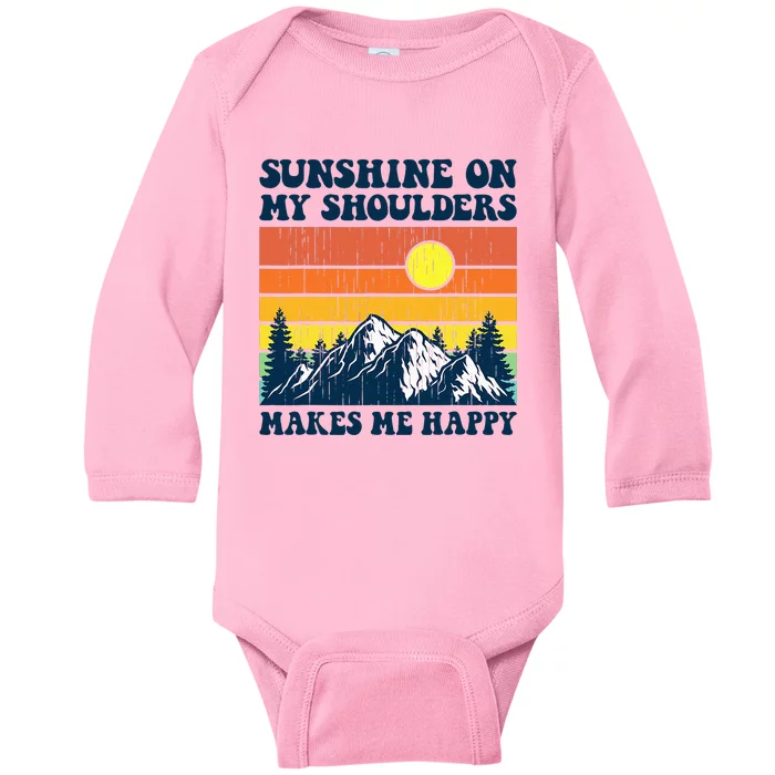 Sunshine On My Shoulders Makes Me Feel Happy Country Music Baby Long Sleeve Bodysuit