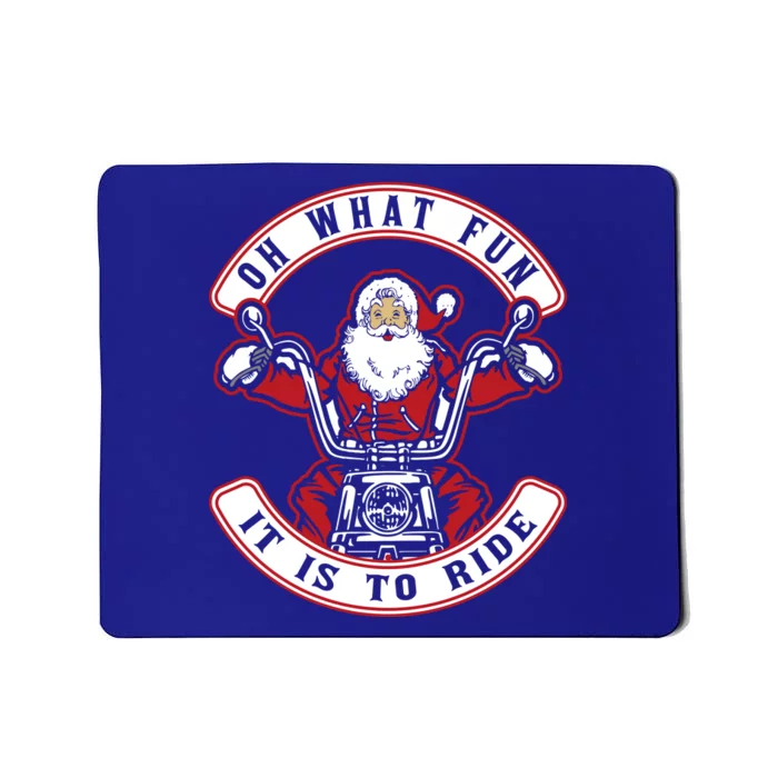 Santa On Motorcycle Funny Christmas Gift Mousepad