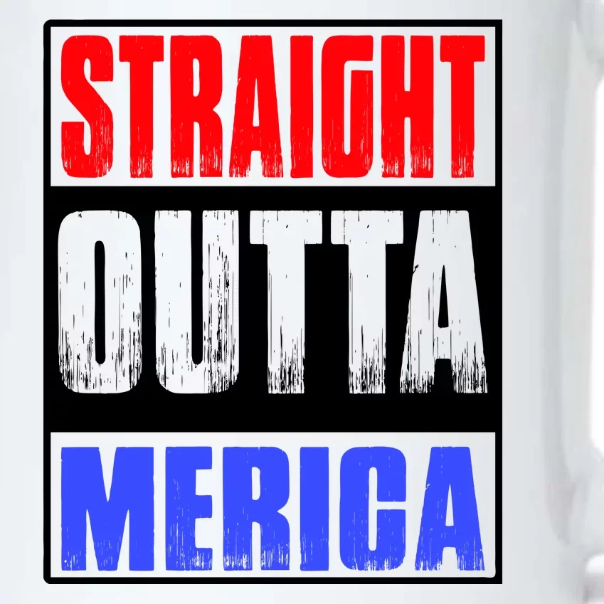 Straight Outta Merica America United States 4th Of July USA Black Color Changing Mug